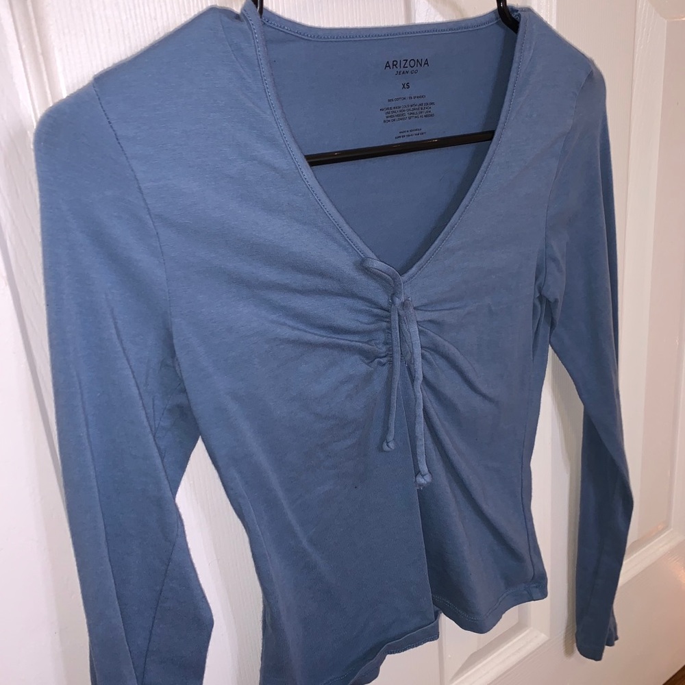 Blue Vee Long sleeve Top